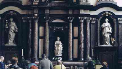 Alter In The Church Of Our Lady With Michelangelo's Madonna and Child